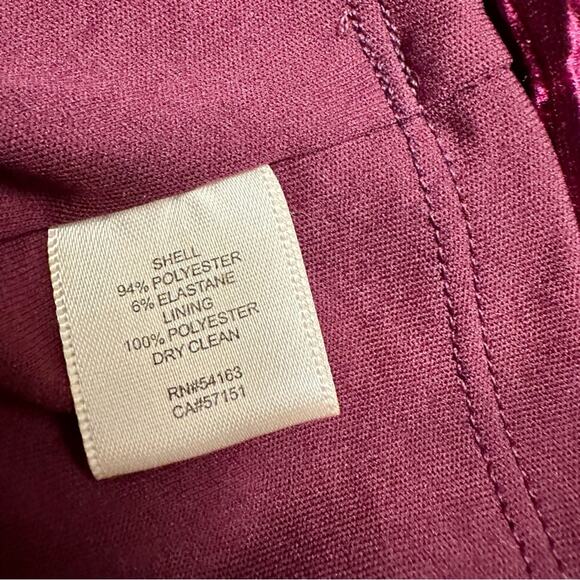 Eliza J Plum‎ Mini Sheath Long Sleeve Dress sz 10 Juniors stretch velvet - Picture 8 of 8